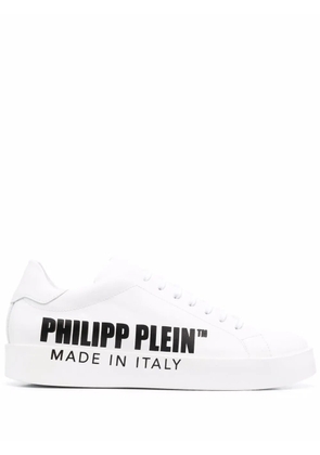 Philipp Plein leather low-top sneakers - White