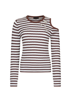 LIU JO striped cut-out sweater - Brown