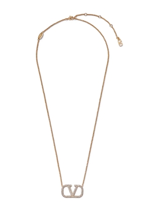 Valentino Garavani VLogo Signature embellished necklace - Gold