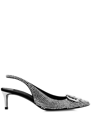 Philipp Plein 50mm Gothic Plein slingback pumps - Black