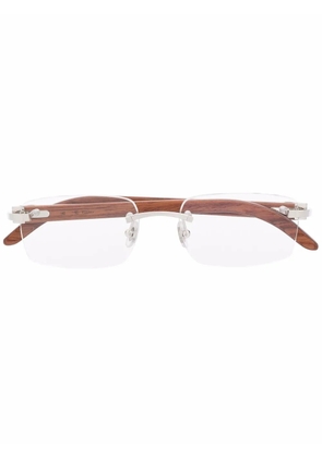 Cartier Eyewear rectangle-frame glasses - Brown