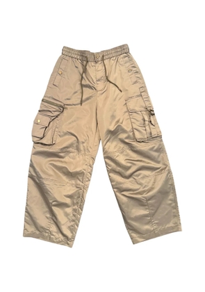 Feng Chen Wang multipocket leather trim trousers - Green