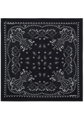 DSQUARED2 bandana-print silk scarf - Black