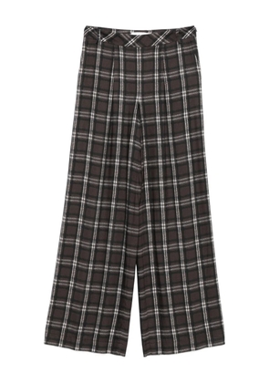 ERMANNO FIRENZE pleated checked trousers - Brown