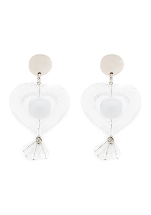 Amir Slama heart-motif drop earrings - Silver