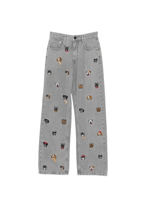 FARM Rio animal-embroidered jeans - Grey