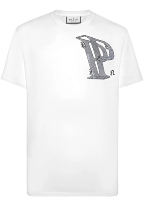 Philipp Plein rhinestone-embellished cotton T-shirt - White