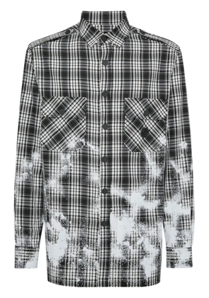 Philipp Plein checked long-sleeve shirt - Black