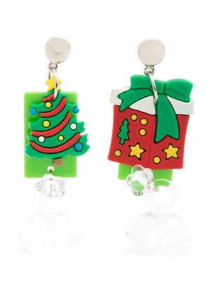 Amir Slama Christmas-motif asymmetric earrings - Green