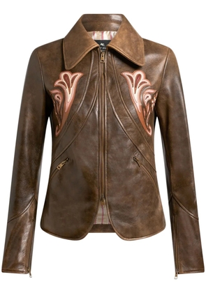 ETRO leather blazer - Brown