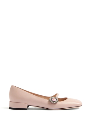 Valentino Garavani Mary-Jane ballet leather ballerina shoes - Pink