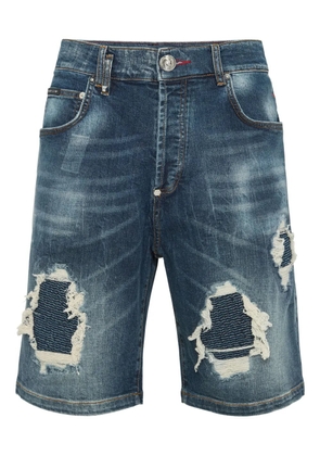Philipp Plein distressed shorts - Blue