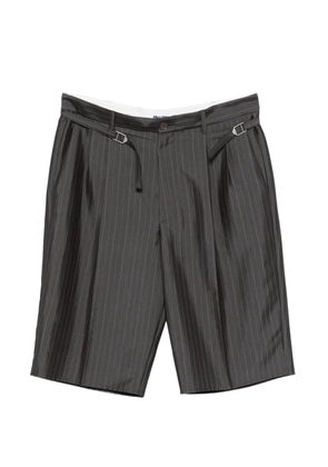 Magliano pinstripe buckled-tabs shorts - Grey