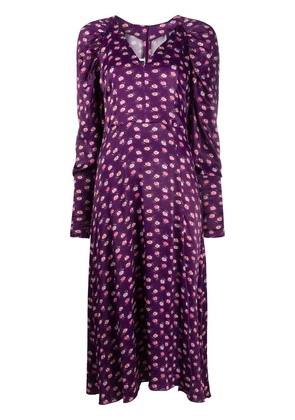 ROTATE BIRGER CHRISTENSEN pansy print midi dress - Purple