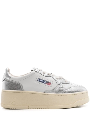 Autry Medalist platform leather sneakers - White