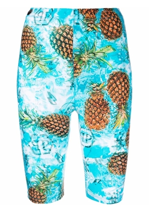 Philipp Plein pineapple-print shorts - Blue
