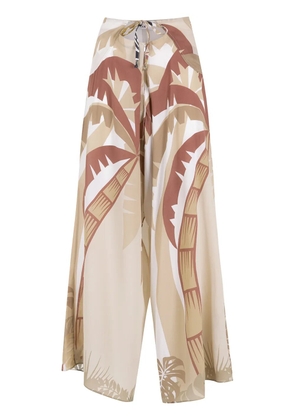 Amir Slama tropical print wide leg trousers - Neutrals