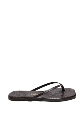 Tkees lily square croc effect flip-flops - Brown