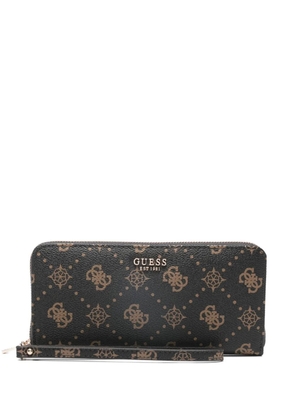 GUESS USA Carrie Monogram zip wallet - Brown