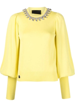 Philipp Plein rhinestone-embellished jumper - Yellow