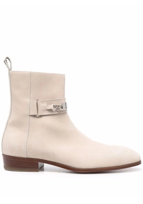 Philipp Plein logo plaque ankle boots - Neutrals