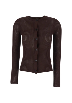 Jucca crew-neck ribbed cardigan - Brown