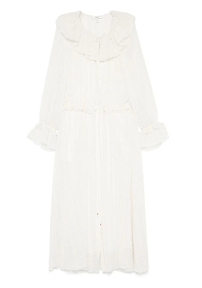 Chloé ruffled lurex midi dress - Neutrals