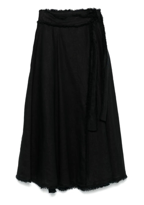 P.A.R.O.S.H. linen midi skirt - Black