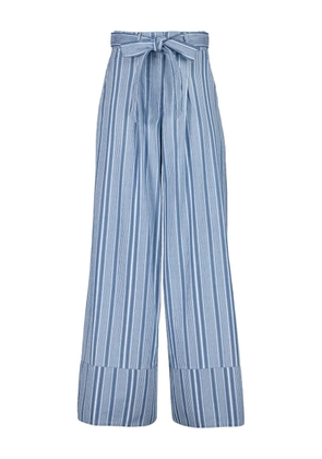 PAULA Elisa striped wide-leg trousers - Blue