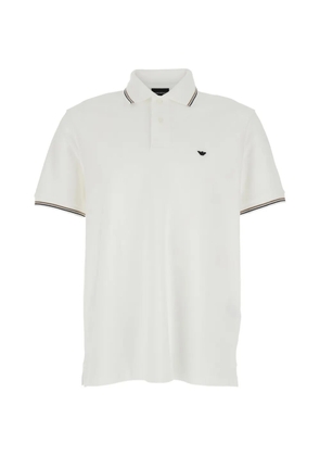 Emporio Armani emblem trim polo shirt - White