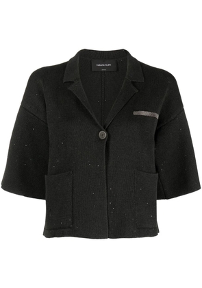 Fabiana Filippi sequin short-sleeved cardigan - Green