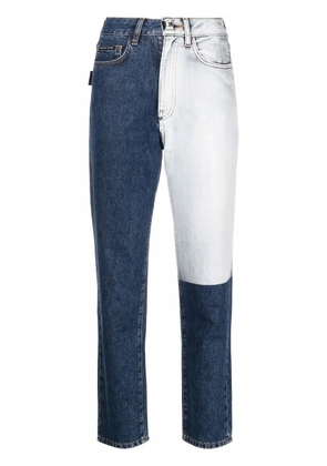 Philipp Plein two tone patch jeans - Blue