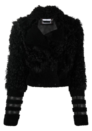 Philipp Plein Gothic Plein fitted shearling jacket - Black