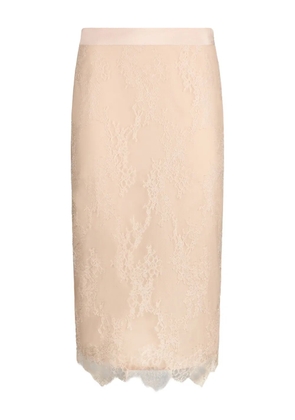 LIU JO lace scalloped-hem mid skirt - Neutrals