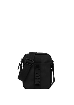 Moschino logo lettering messenger bag - Black