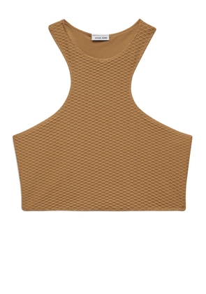 ANINE BING waffle-effect bikini top - Brown