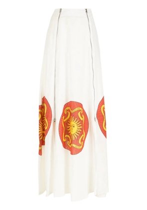 Amir Slama printed long skirt - White