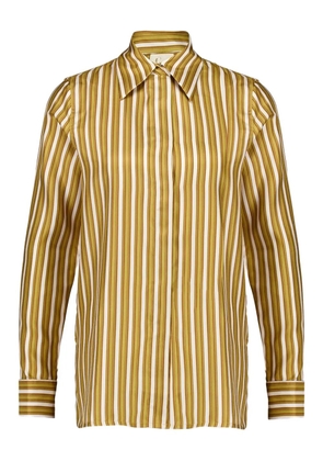 PAULA striped silk twill shirt - Yellow