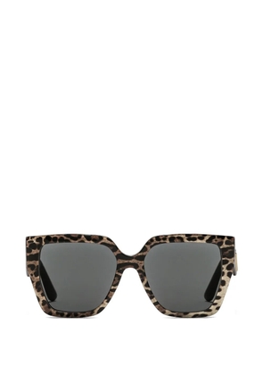 Dolce & Gabbana Eyewear Crossed leopard-print square-frame sunglasses - Brown