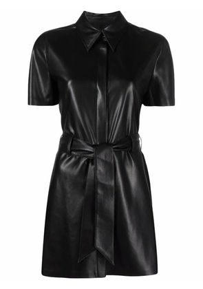 Nanushka belted mini shirt dress - Black