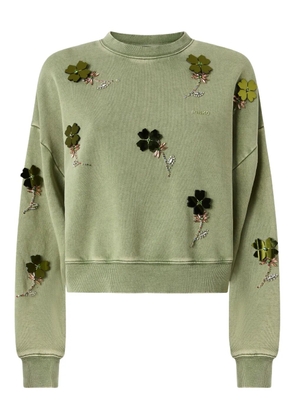 PINKO clover-embellished sweatshirt - Green