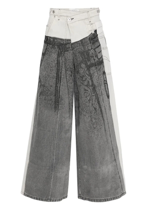 Feng Chen Wang graphic-print jeans - Black