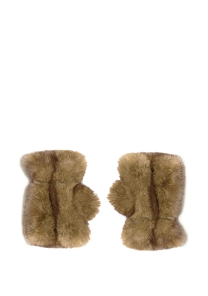 Apparis Ariel faux-fur fingerless gloves - Brown