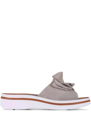 Ron White Frani ruffled-detail suede sandals - Neutrals