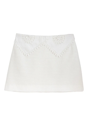 RXQUETTE lace-trimmed cotton mini skirt - White