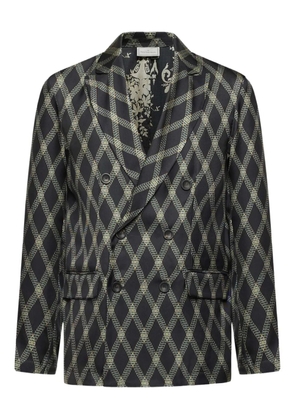 Pierre-Louis Mascia diamond-pattern double-breasted jacket - Black
