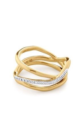 Monica Vinader Riva Diamond Pre-Stacked ring - Gold