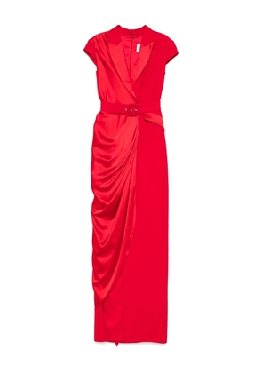 SILK LOVE & LACE asymmetric dress - Red