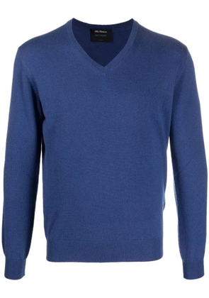 Dell'oglio V-neck fine-knit jumper - Blue