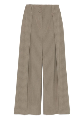 MITILIANE COUTURE pinstriped wide-leg trousers - Green